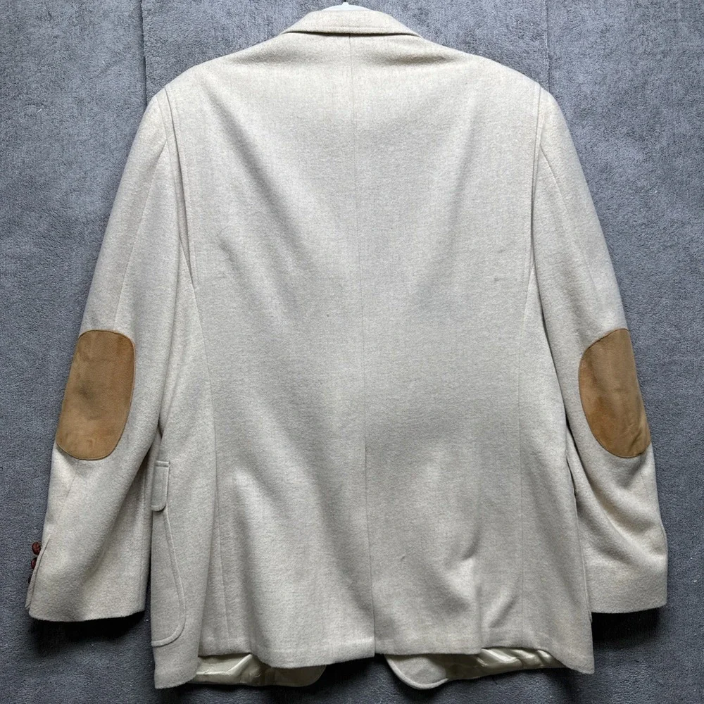 Bachrach Blazer Mens 42R‎ Tan Elbow Patches Sport Coat Jacket Office Wedding